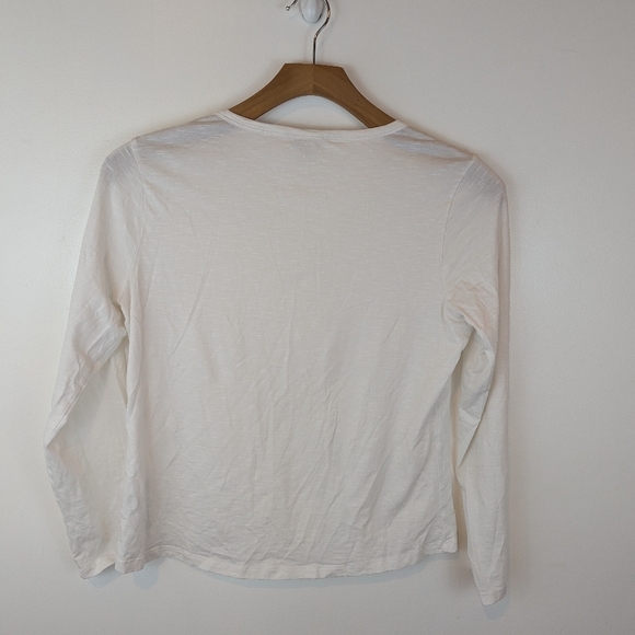 Toad & Co Marley Long Sleeve Tee in White, Sz L - Picture 5 of 5